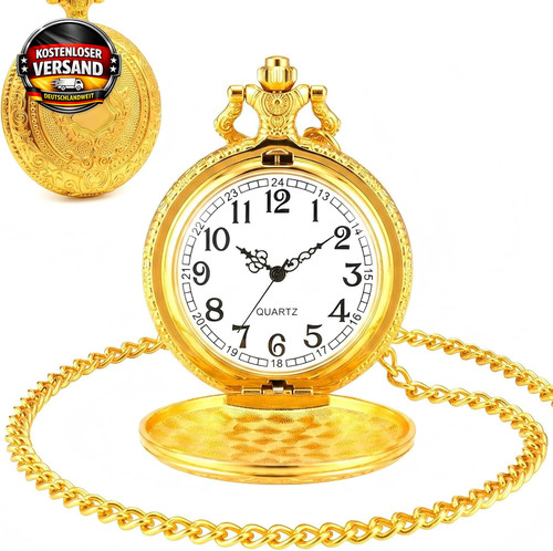 Vintage taschenuhr gold quarz - vintage,